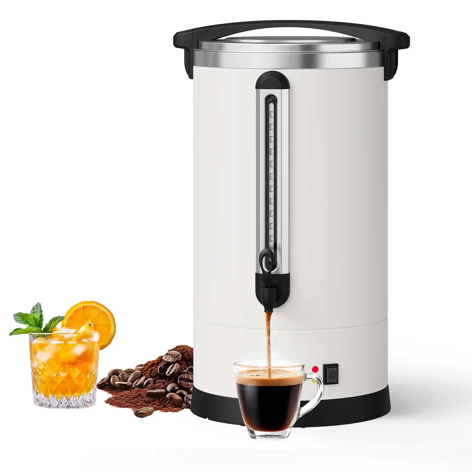 Large Capacity Double Wall Stainless Steel Commercial Coffee & Tea Urn with Handles - Indoor Hot Beverage Dispenser, Fast Brewing, Drip-Free Spigot, Easy Clean (Camp Kitchen for Camping & Hiking, Sports & Outdoor Use)