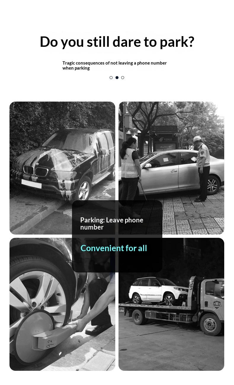 Creative car accessories temporary parking sign, car number plate, hidden parking license plate