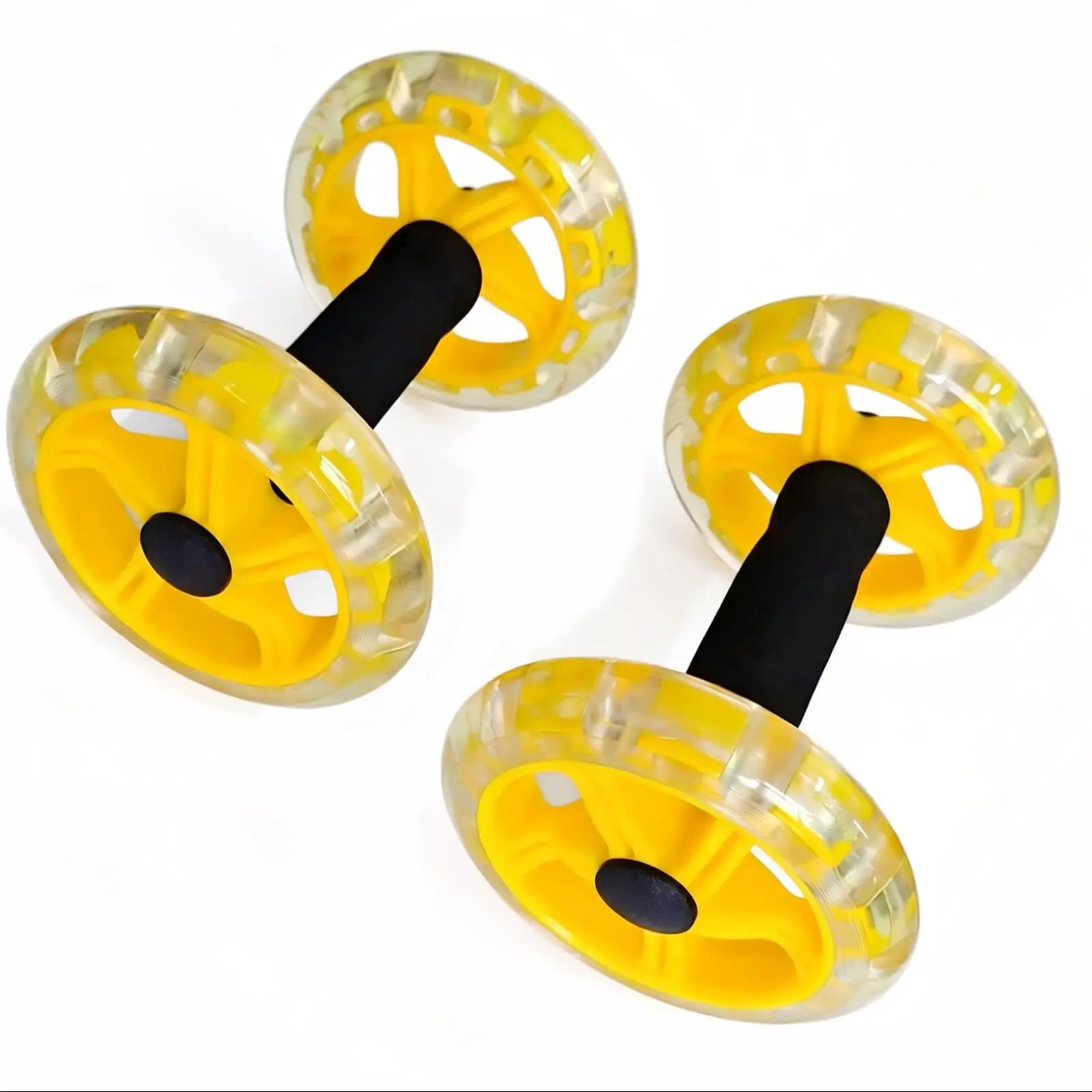 Double ab wheel set, indoor home ab roller, transparent ab training wheel, dual-wheel shaping strength fitness, aerobic fat-burning non-slip roller, portable abdominal exercise equipment, lightweight workout tool, suitable for both men and women.