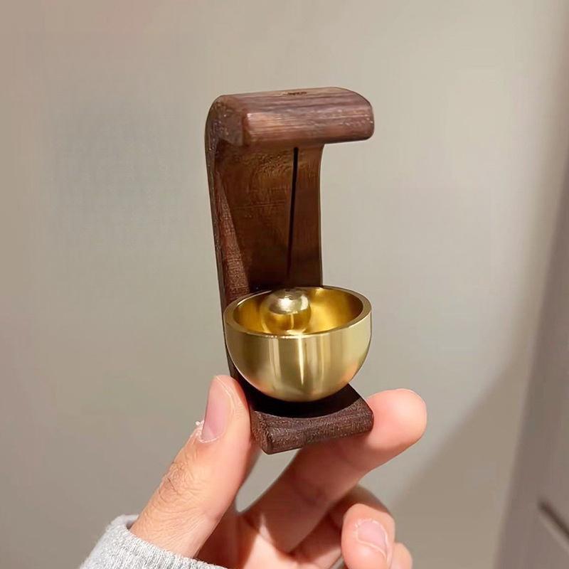 Dopamine Wireless Wooden Wind Chime C-Shaped Doorbell – Suction Cup Entryway Doorbell, Housewarming Hanging Ring Ornament, Atmospheric Entrance Decor, Perfect Home Decor Accessory, High-Appearance Holiday Gift