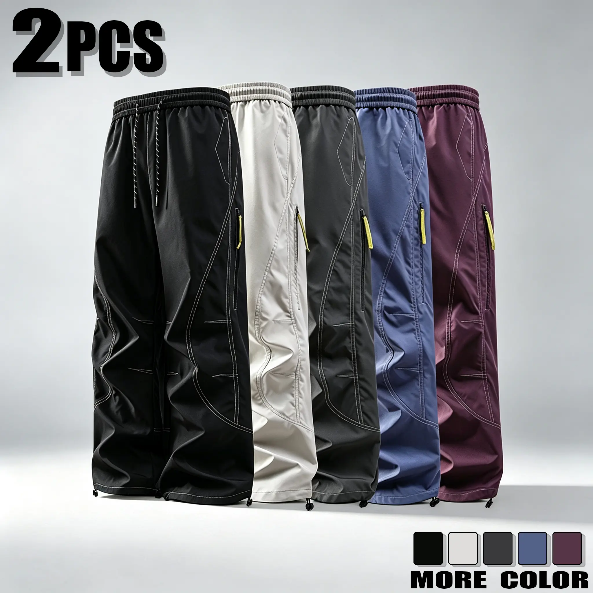 Autumn new casual pants, work pants, men's and women's unisex loose leg tied flat pants, assault pants, paratrooper pants