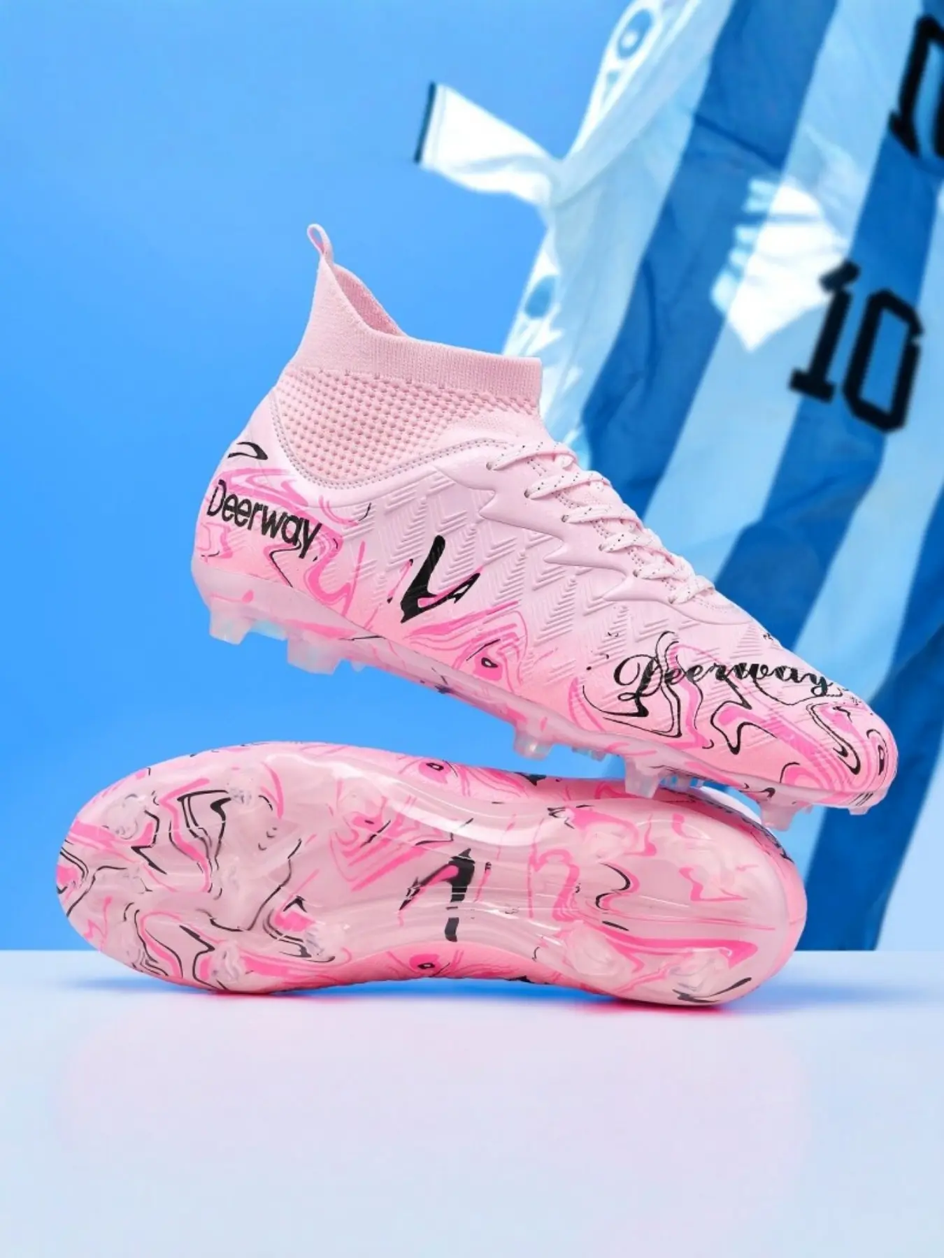 Men's High-Top Football Shoes, Tpu Durable Anti-Slip, All Seasons, Suitable for Artificial Grass, Cement, Plastic Fields, Couples' Training Shoes, Football Boots