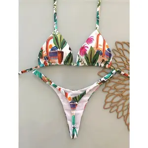 Micro Bikinis 2026 Push Up Women Swimsuits Sexy Swimwear Brazilian Bikini Set Thong Biquini Bead Swimsuit Summer BeachwearBeach photography