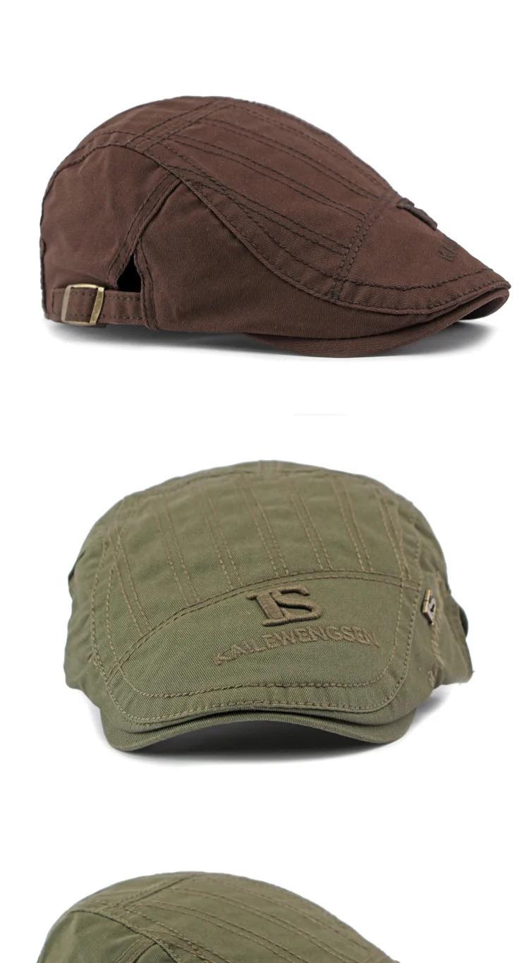 2025 Hat Men's Spring Summer  Embroidery Cotton Cap British Vintage Fashion Forward Hat Women's Casual Beret Youth Hat