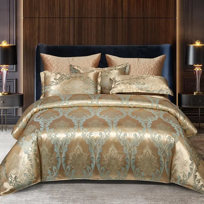 3/4pcs Satin Jacquard Bedding Set, Soft and Smooth, Suitable for Bedroom and Guest Room, Includes Duvet Cover Only