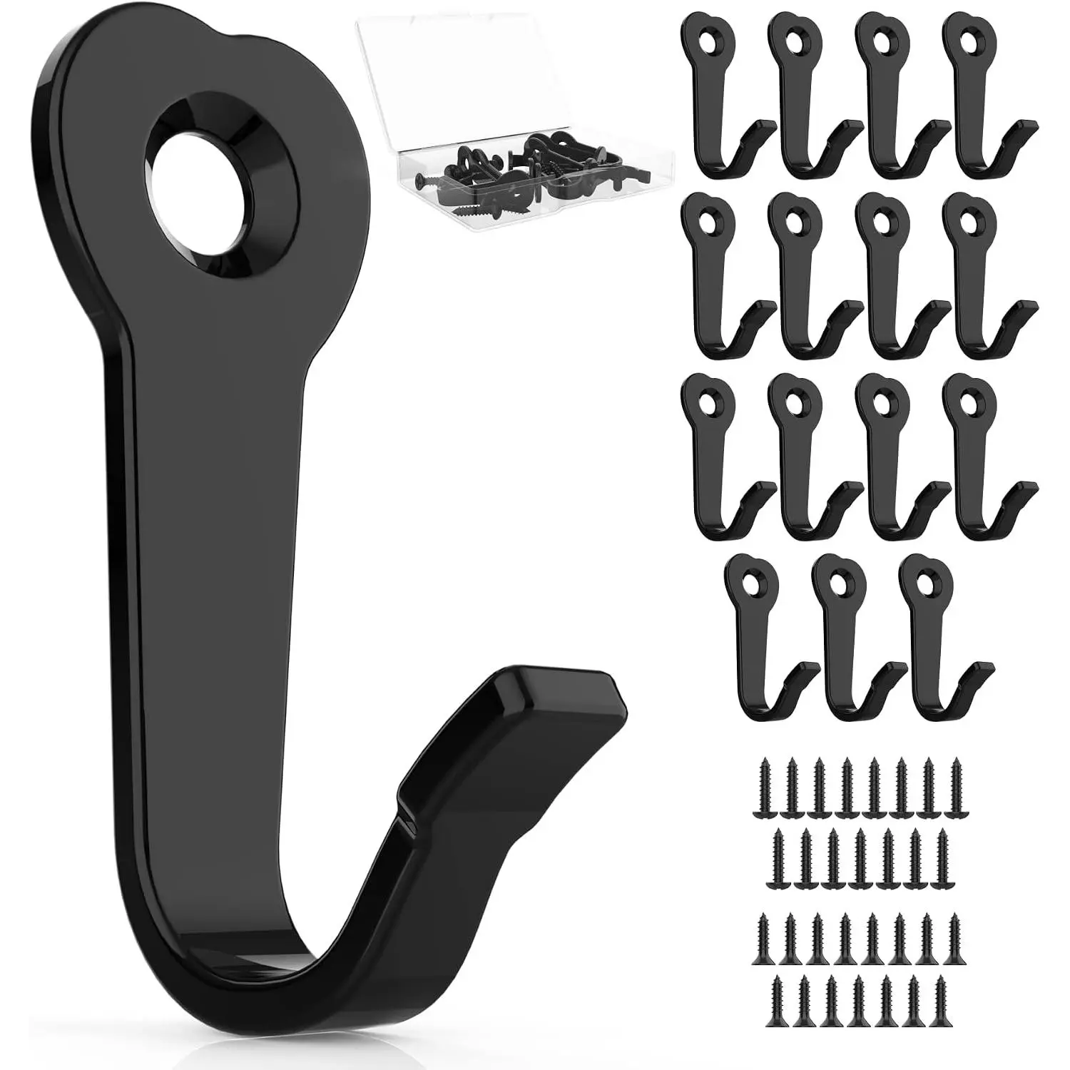 Heavy Duty Wall Mounted Black Coat Hooks, mudroom Hooks, Backpack Hooks, Robe Hooks, Hat Hook