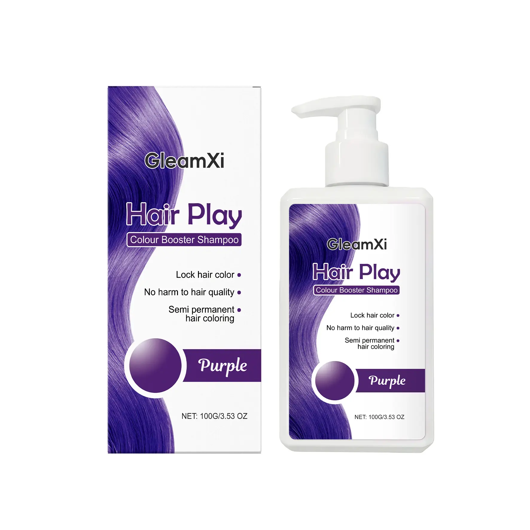 Purple Hair Shampoo Natural Gentle Coloring Smooth Refreshing Moisturizing Daily Haircare