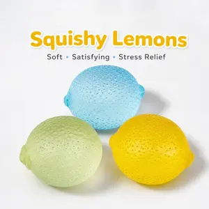 High Quality Lemon Squishy Toy for Stress Relief Realistic Fruit Squeeze Sensory Fidget Toy for Kids Adults Anti Stress Gadget