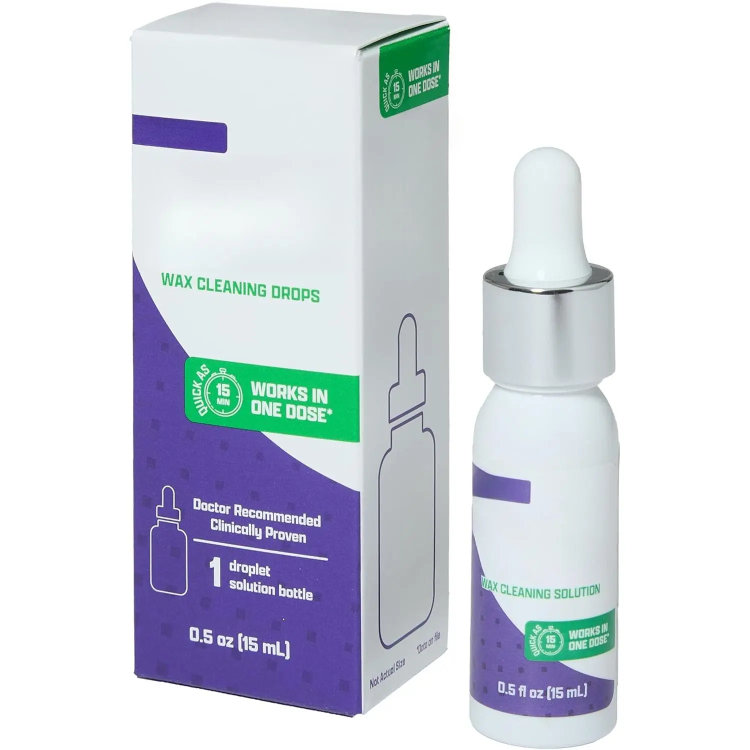 Ear Wax Dissolving Drops - Breaks Down & Dissolves Earwax - Doctor Recommended & Clinically Proven - Gentle & Safe - 15-mL