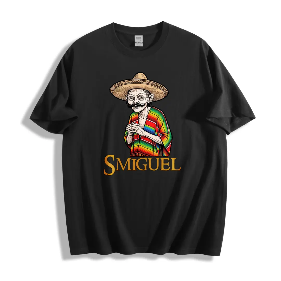 Casual Streetwear Style, Smiguel Skeleton Graphic, 100% Cotton Unisex Tee, Summer Daily Wear, Men Women Gift