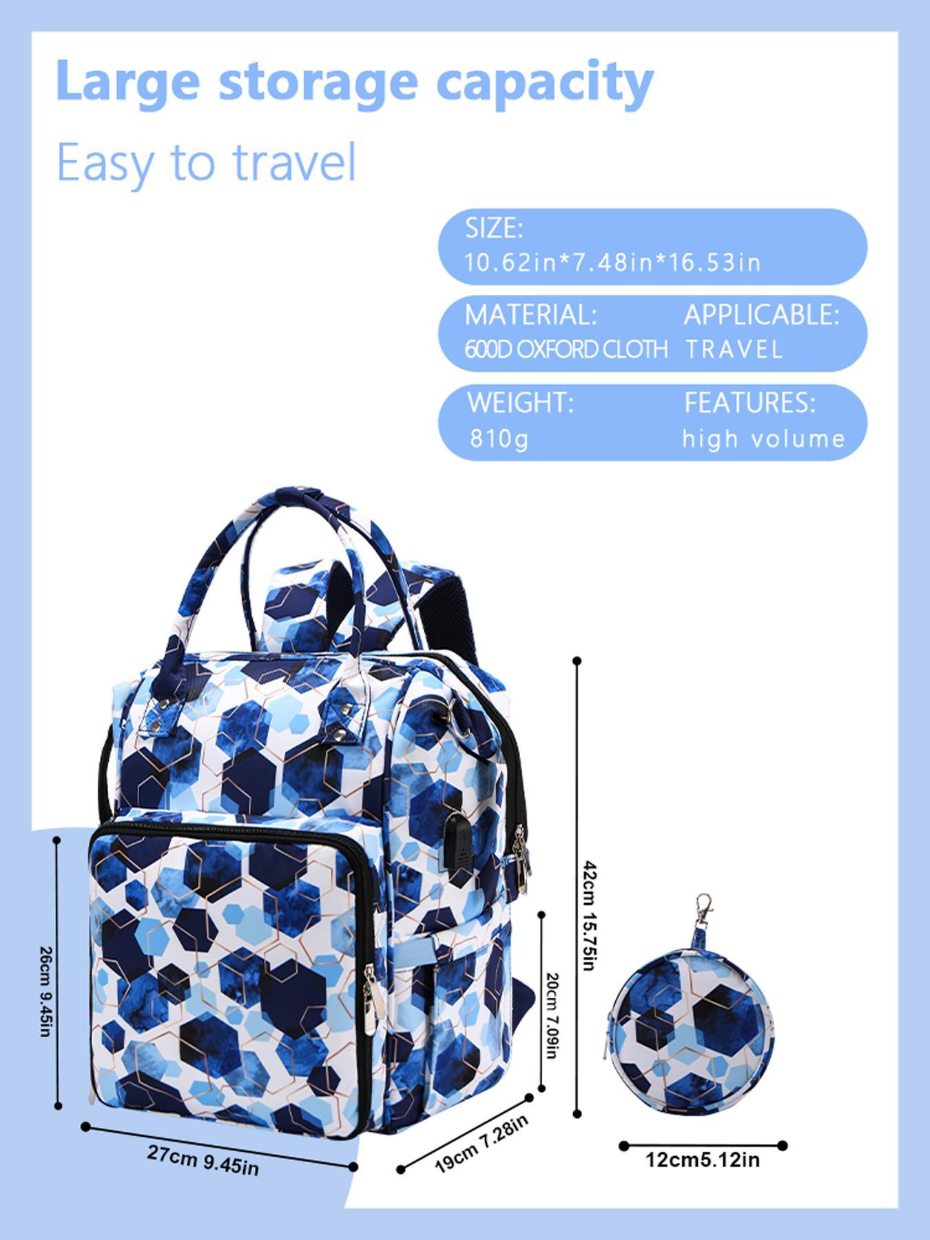 Knitting Tool Storage Bag, Portable Large Capacity Travel Organizers, Outdoor Travel Bag with External USB