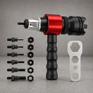 Electric Drill Rivet Nut Gun Adapter Kit Hand Pull Rivnut Tool Set M3 M4 M5 M6 M8 / M3-M10 Threaded Mandrels Quick Change Mandrel Portable Riveting Tool for Furniture Automotive Construction Elevator Repair