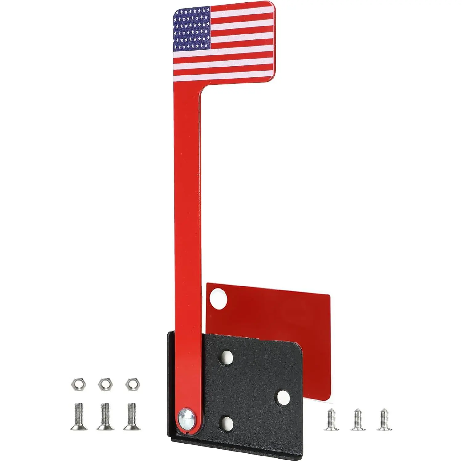 Mailbox Flag Replacement Kit, Two-Way Installation (Tape or Screw), Heavy Duty American Flag Pattern Mailbox Flag, Galvanized Steel Mailbox Accessories
