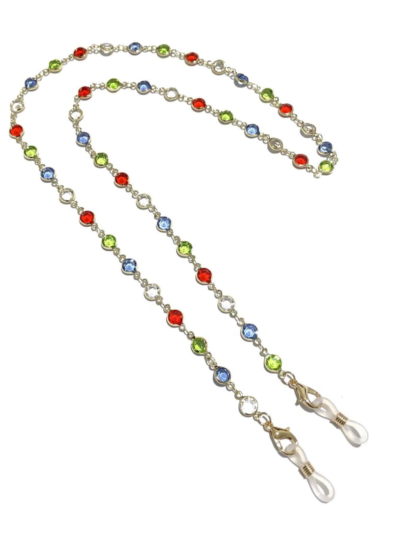 Fashionable Rhinestone Decorated Glasses Chain, Boho Style Anti-lost & Anti-slip Glasses Lanyard, Glasses Holder Strap for Women & Girls, Glasses Grips