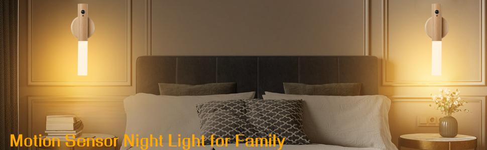 Battery Operated Wall Sconces, Motion Sensor Night Light Magnetic Wall Light Rechargeable Wall Sconce, Peel and Stick Sconce Lights for Bedside Stair Hallway