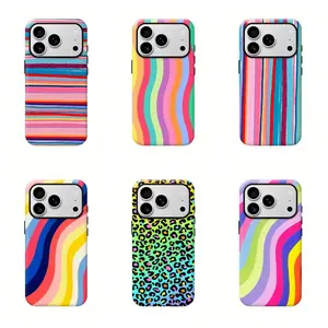 Colorful Wavy Stripe Dual-Layer Protective Case — A Sturdy and Durable 2-in-1 Case Suitable for iPhone 17-11 Pro Max/Plus and  Samsung Galaxy S23-25