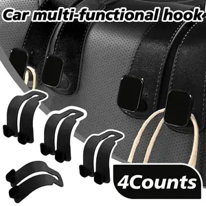 Car Seat Hook, Car Bag Hook Rack, Leather Dual Hooks for Car Backseat, Dual Hook Car Seat Tool Holder, Leather Texture Hook, Car Organizers and Storage