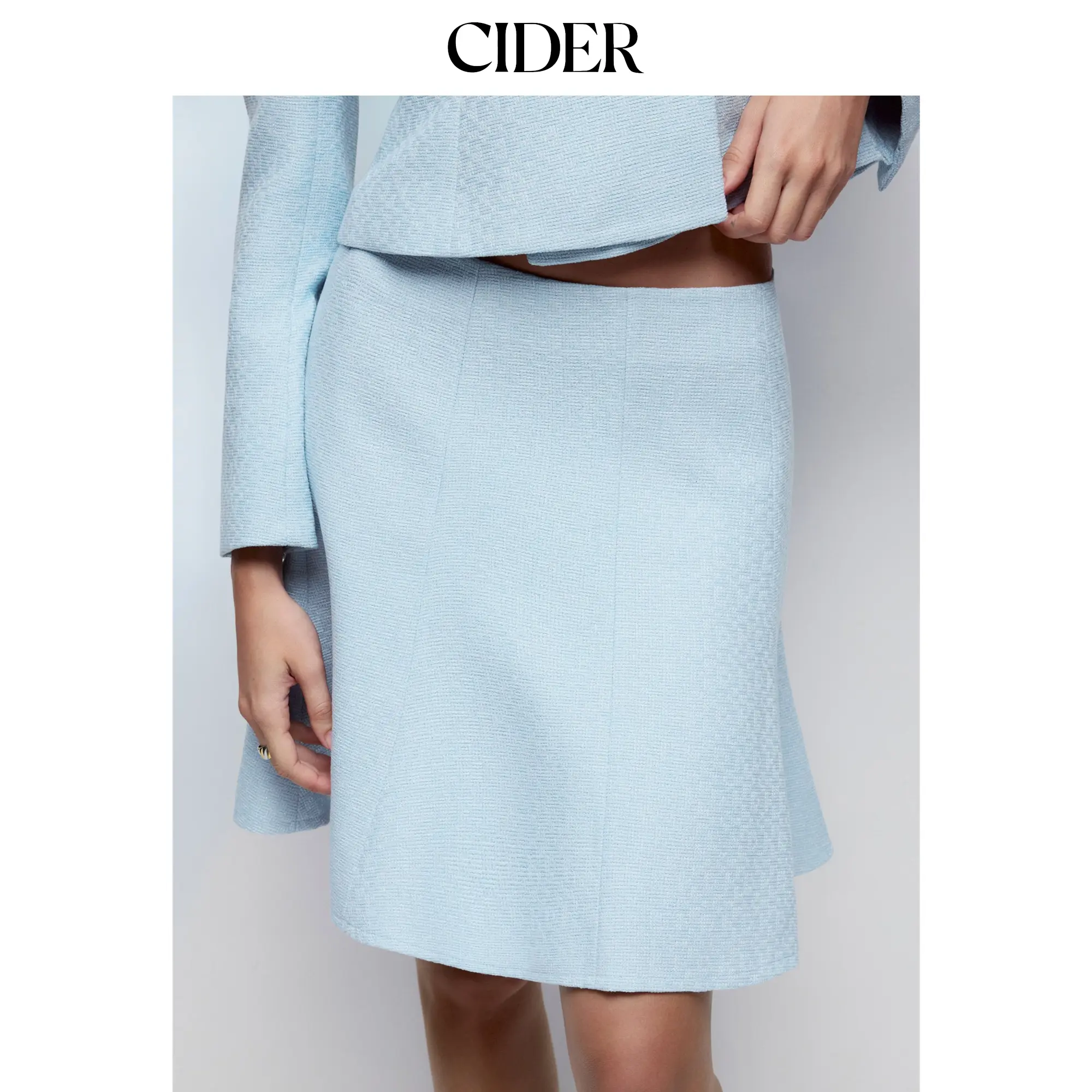 Cider Tweed Mid Rise A-line Midi Skirt