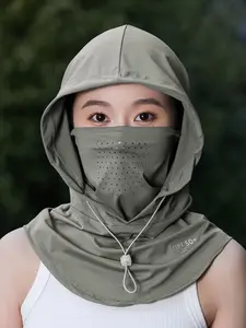New Sun Protection Face Mask Breathable Lock Closure Ice Silk Hat Neck Gaiter UV Protection Headscarf for Women Men Outdoor Sports Mask Cycling Full Face Cover Sun Visor Cap