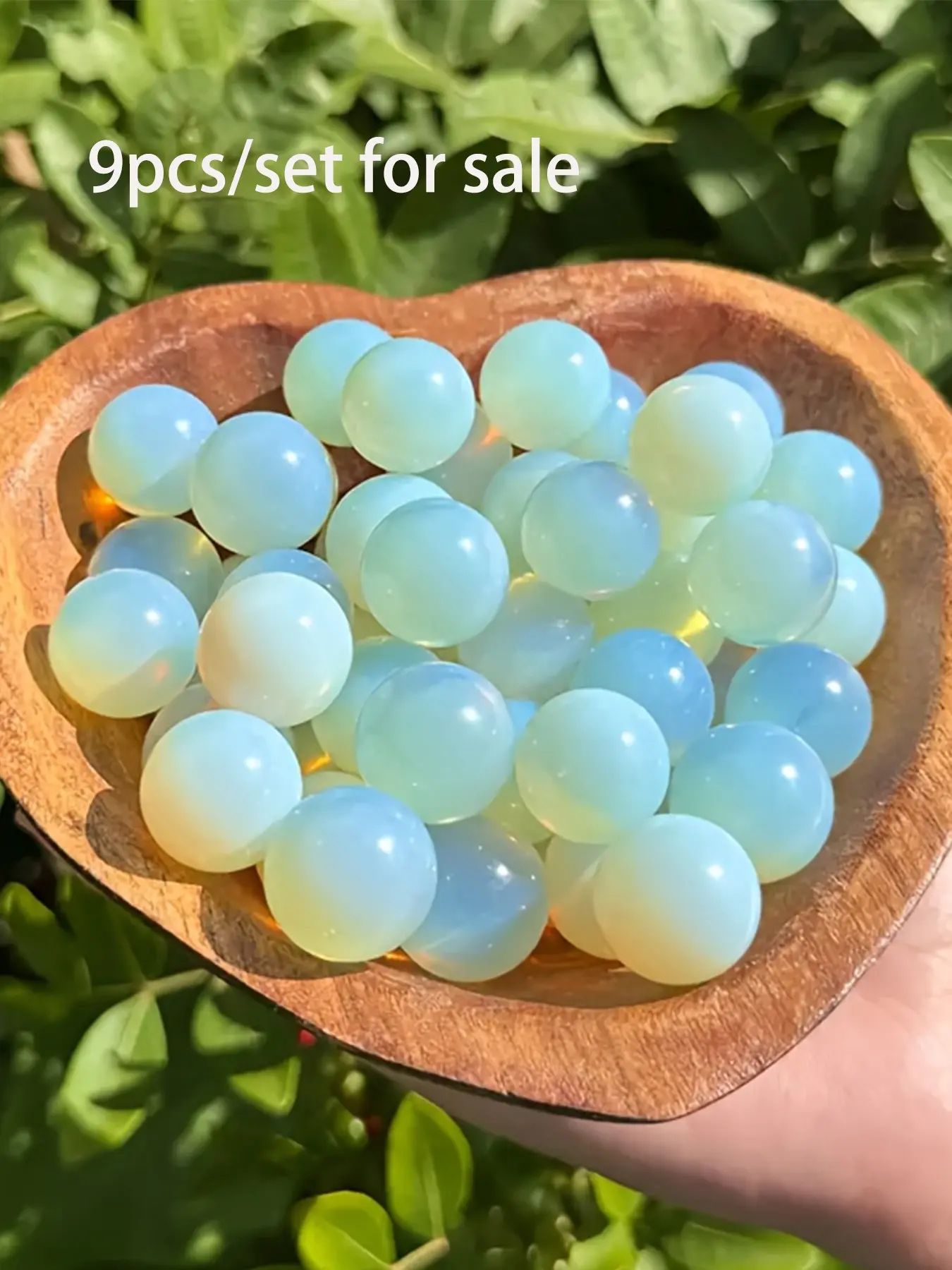 9pcs Natural Opal Crystal Beads Set, Polished Opal Balls Crystal Spheres for DIY Jewelry, Yoga Meditation Decor, Miniature Landscape, Handmade Gifts