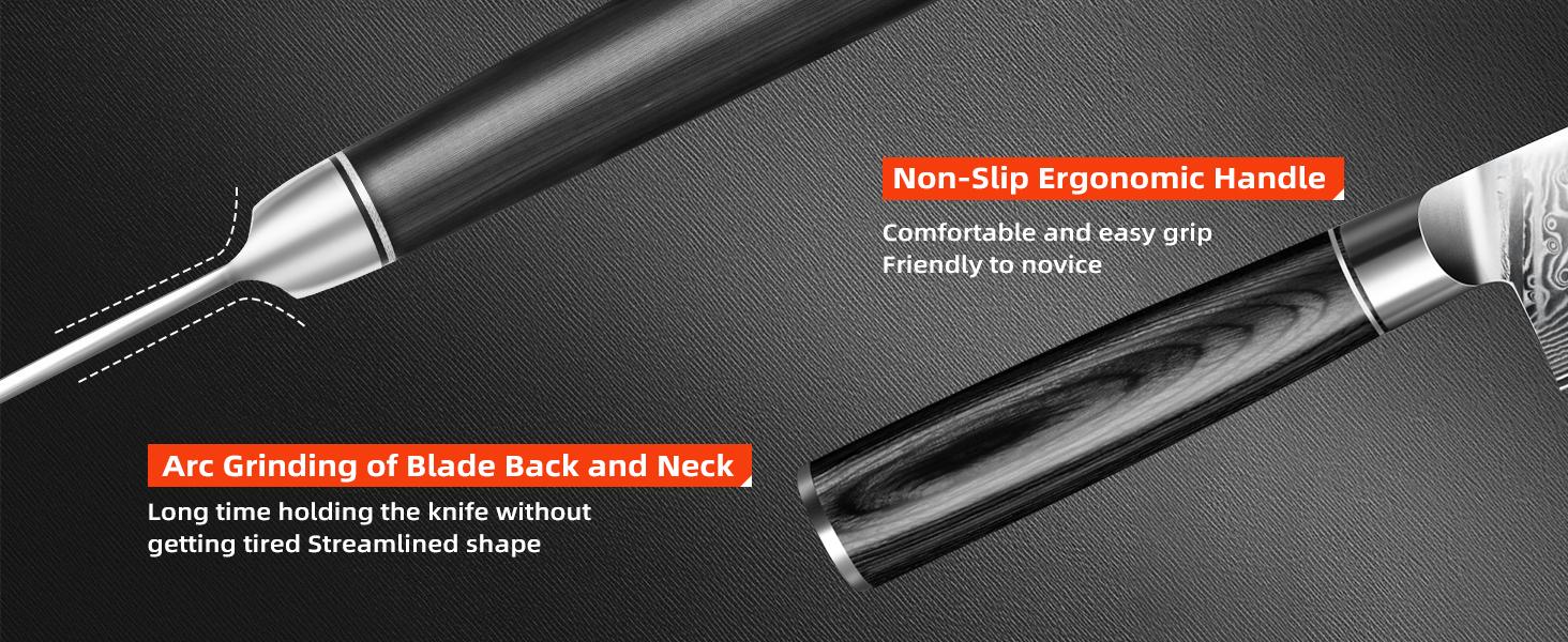 MDHAND Chef Knife 8 Inch, Ultra Sharp Damascus Kitchen Knife, Professional VG10 Super Steel Japanese Knife with Balanced Pakkawood Handle, Cooking Knives for Home Kitchen Gift Idea, Elegant Box