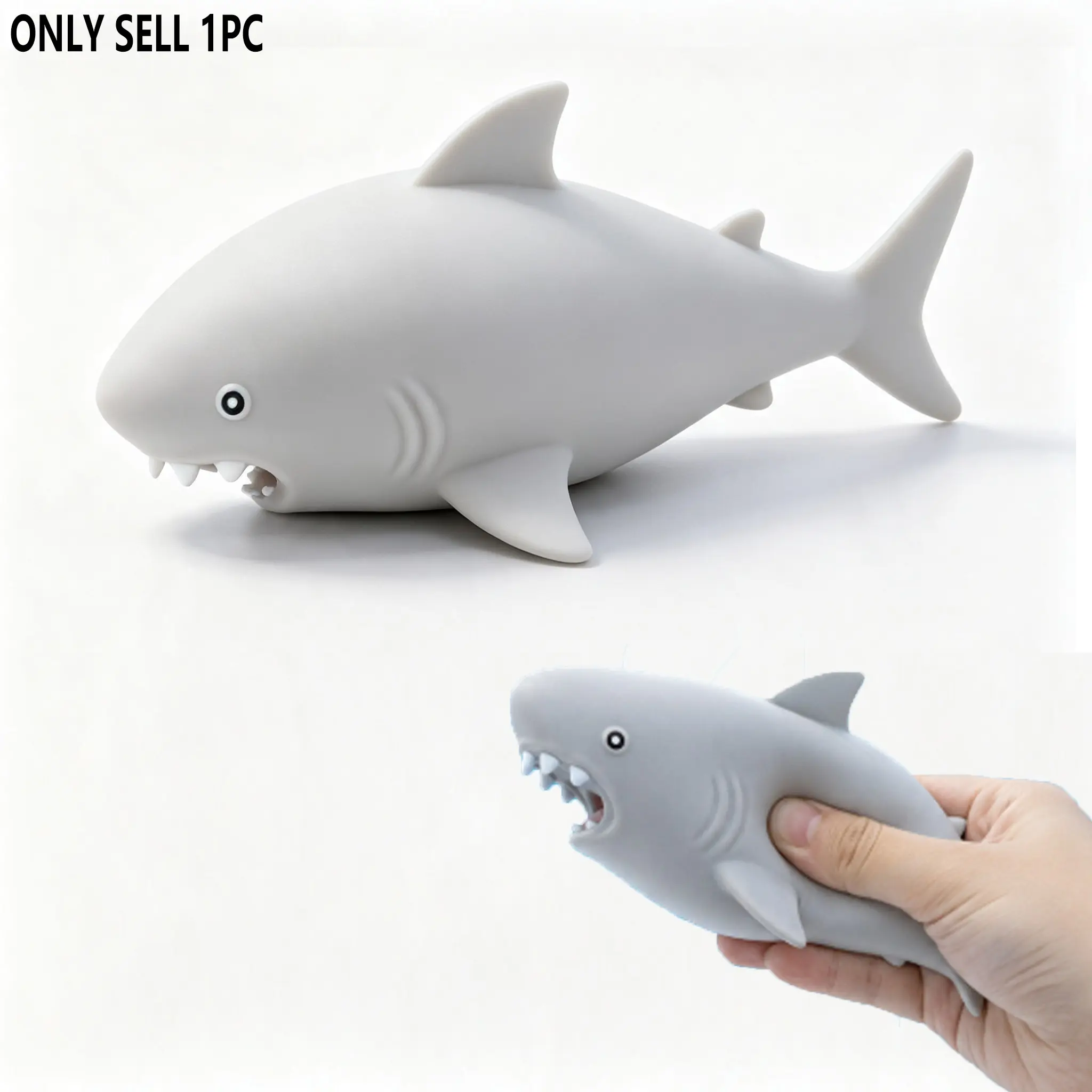 Stretchy Jumbo Shark Squeeze Toy, Stress Relief Fidget Squishy, Fun Educational Gift for Kids, Perfect for Parties and Classrooms, Fidget Animals