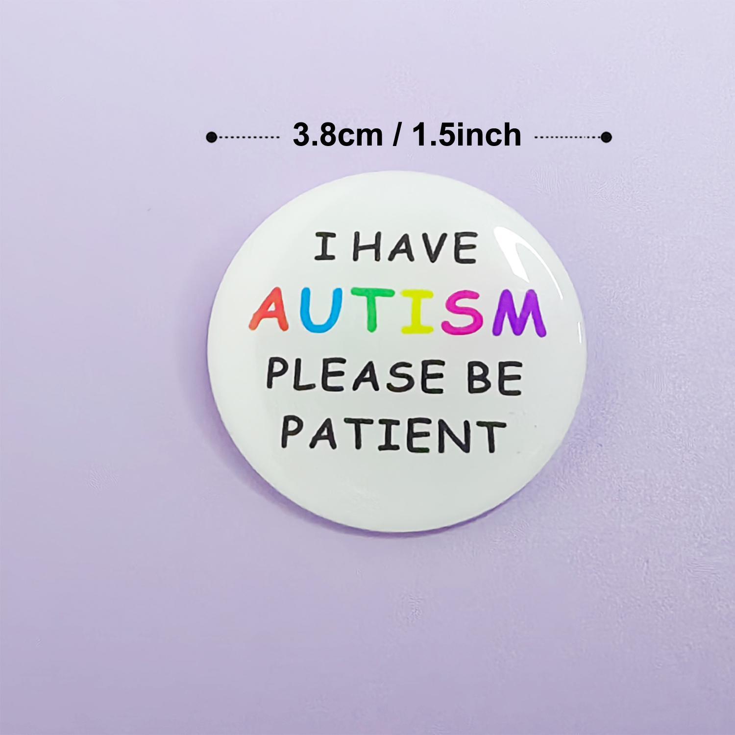 Round Acrylic Autism Identification Badge, Cute Autism Awareness Badge ...