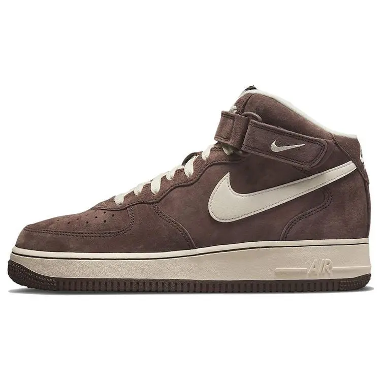 Nike Air Force 1 '07 QS Chocolate Classic Mid-Top Sneakers Unisex Brown Verifiable, with credentials and supporting global authentication