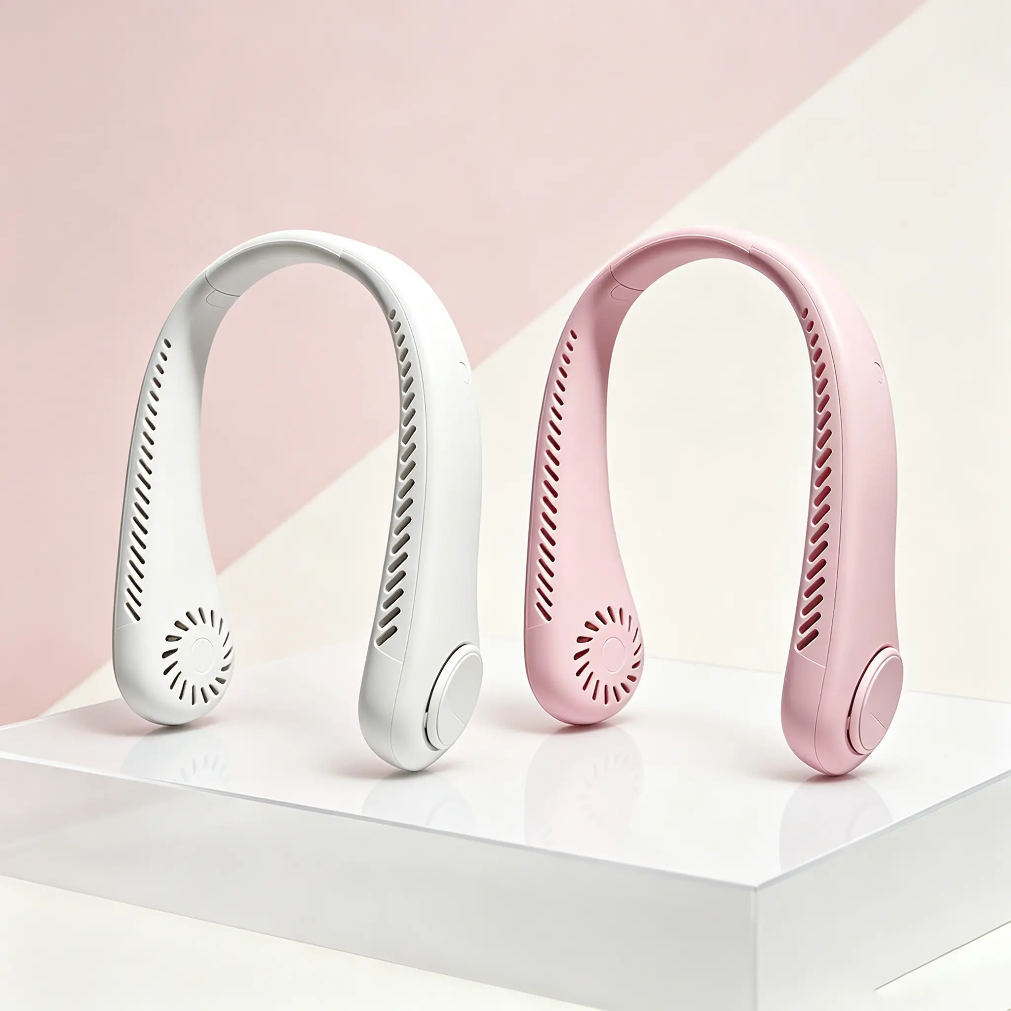 Curved Neck‑Worn Heat‑Relief Gadget, Hands‑Free Lightweight Air‑Circulating Supply for Office, Travel and Outdoor Activities