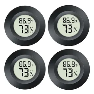 4 Pack Hygrometer Thermometer Digital Humidity Meter Indoor/Outdoor Humidity  Reptile Thermo-Hygrometer for Greenhouse Humidors Terrarium Jars, Fahrenheit (?) /Celsius(?) (4)