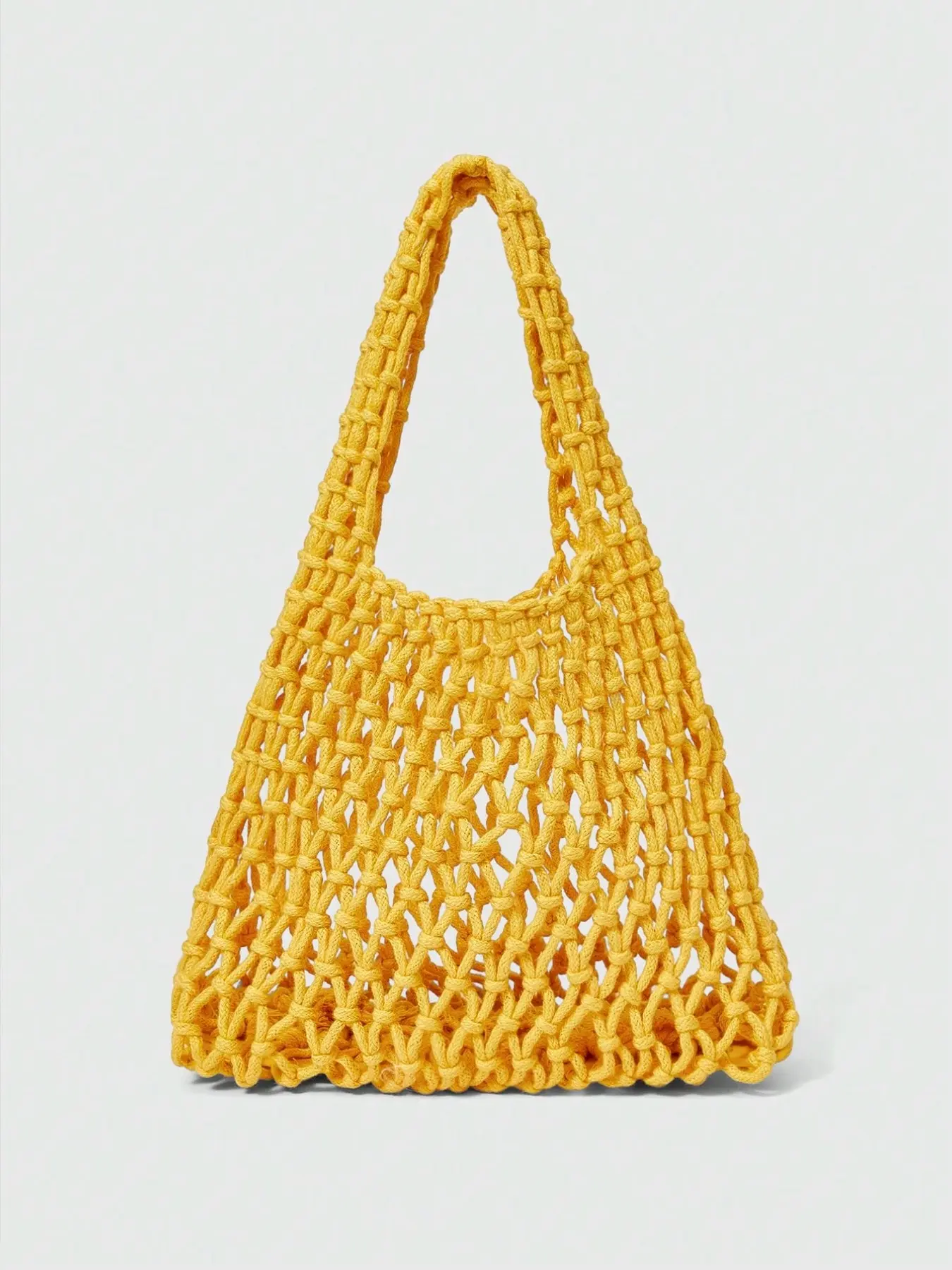 Handmade Crochet Tote Bag for Women, Boho Hollow Knit Shoulder Bag, Lightweight Beach Shopper Bag for Summer Travel
