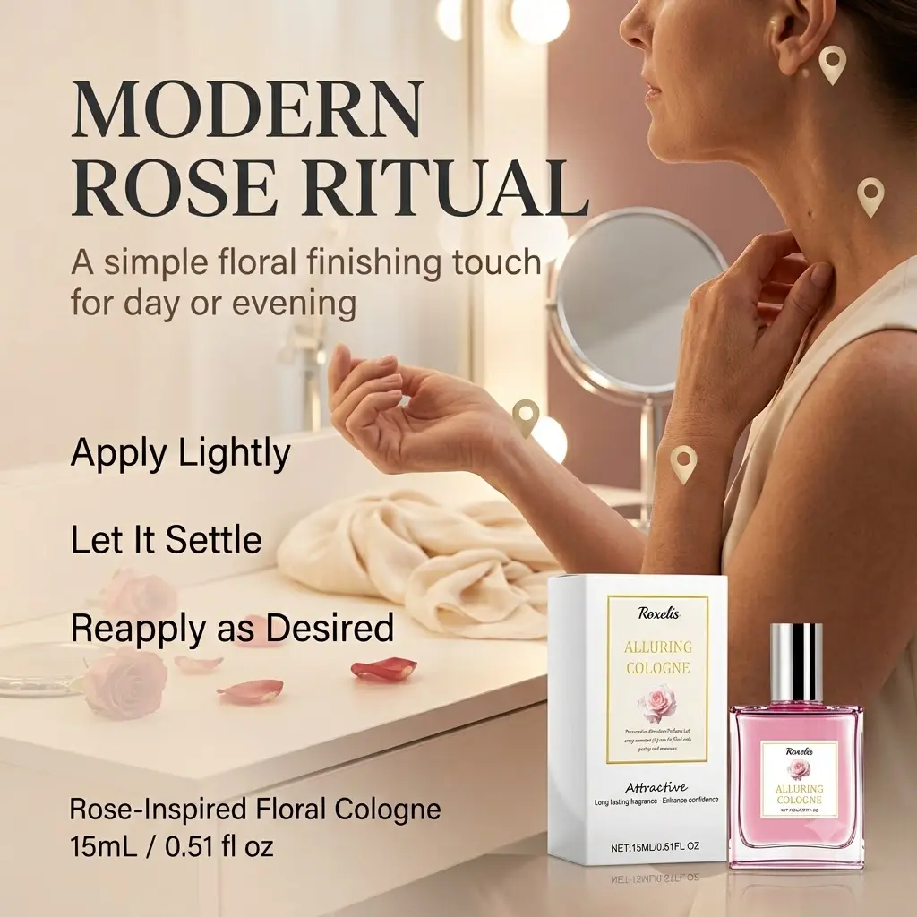 Rose Perfume Spray for Women with Rose Extract, Fresh Floral Fragrance for Daily Wear, Date Night, Evening, Travel and Special Occasions, Elegant Personal Scent with Soft Romantic Rose Aroma, Lightweight Fragrance Mist for Purse and On-the-Go Use