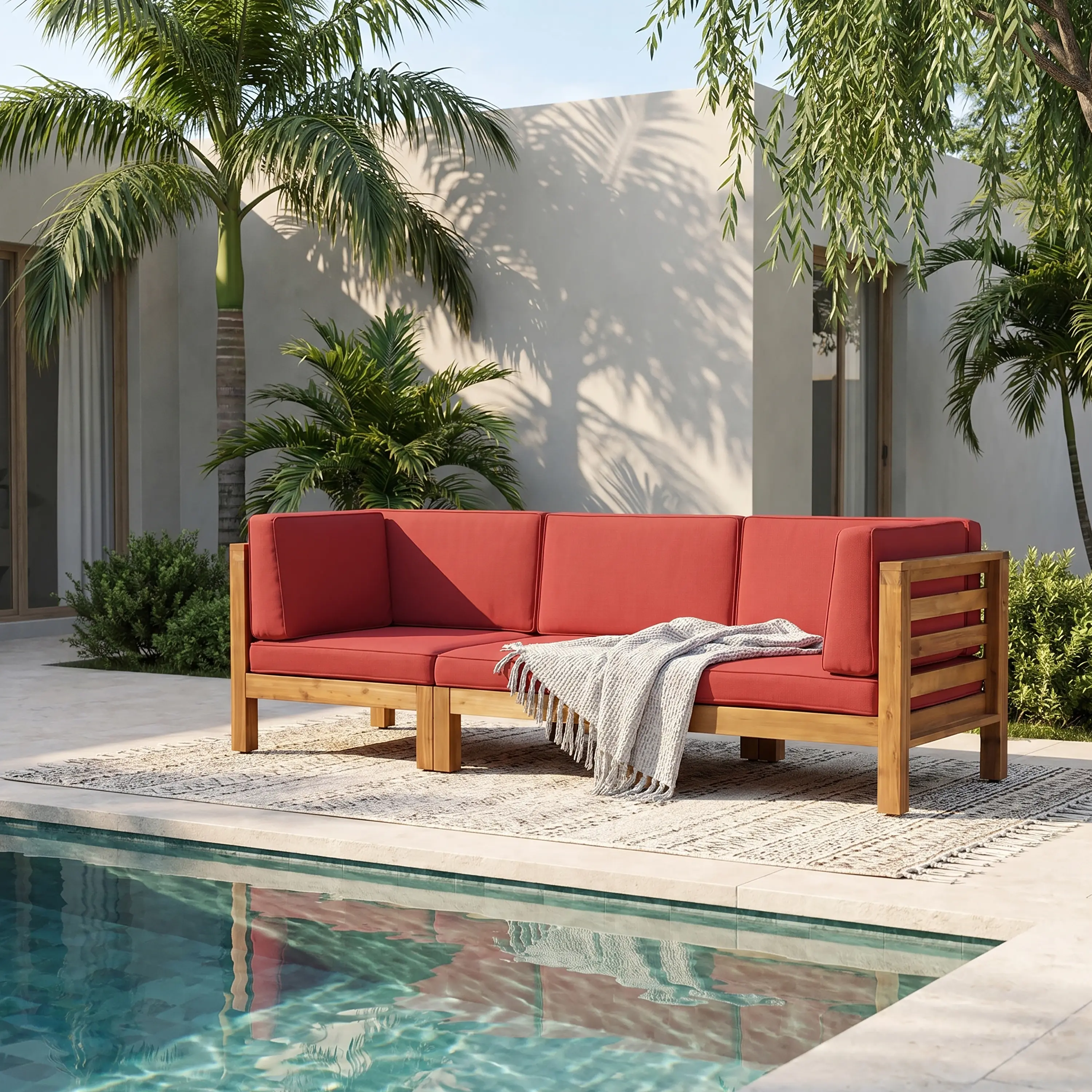 ARCH OANA 3-Piece Sofa Set Red Living Room Furniture Modern Couch Set with Loveseat and Armchair for Living Room Family Room Apartment Decor Compact Sectional Set, Living Room Furniture for Apartment, Lounge, Family Room, Office and Home Seating