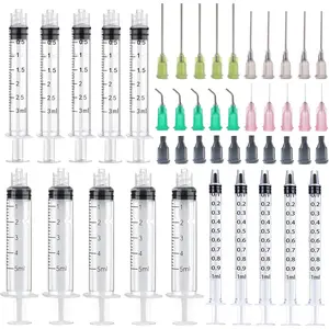 15 Pack 1ml 3ml 5ml Measuring Dispenser with 14ga 16ga 18ga 20ga Dispensing Accessories & Caps, for Glue Applicator Oil Measuring & Refilling