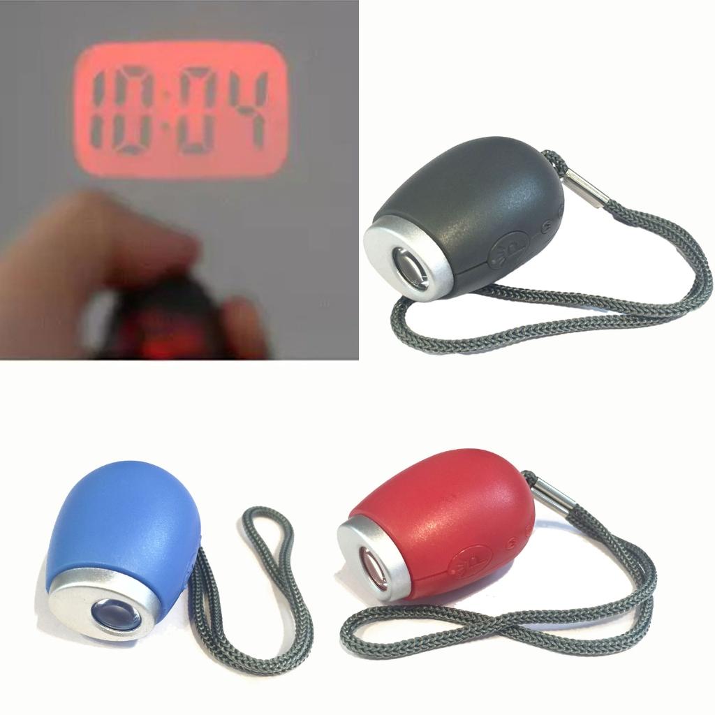 Ceiling Projection Clock Keyring Multifunctional LED Projection Clocks Keychain Electronic Night Lights Clock Key Chains