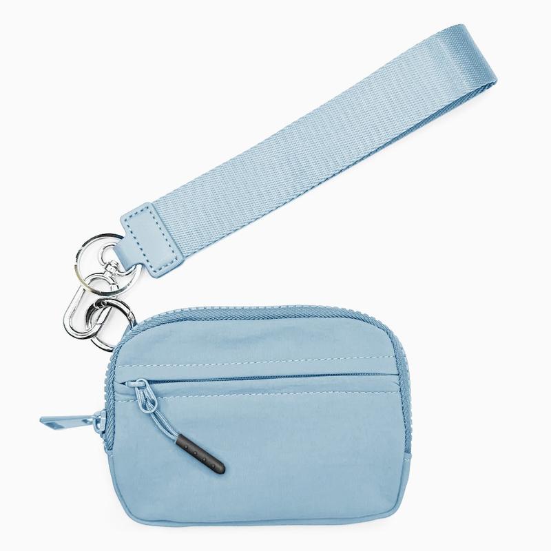 Women's Chic Waterproof Nylon Wristlet - Multi-Functional Coin/Card Pouch | Keychain & Secure Zipper | Compact Everyday Essential