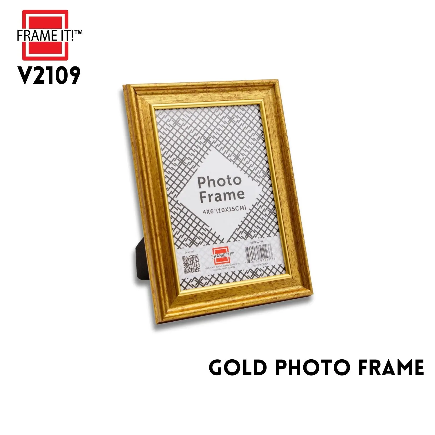 4'X6 'frame PS gold Vintage Gold Rectangular Photo Frame With Easel Stand Tabletop Display For Family Portrait Home Wedding Decor