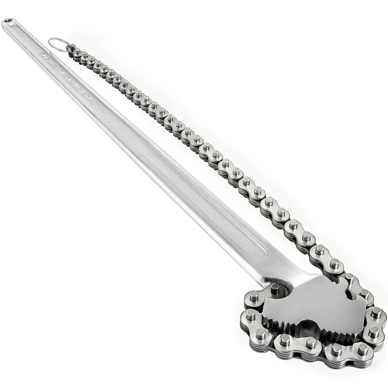 24inch Chain Wrench Carbon Steel Chain Pipe Wrench Heavy Duty Diameter Capacity Chain Strap Filter Wrench, Carbon Steel Construction, Ergonomic Handle, 7-inch Clamping Capacity