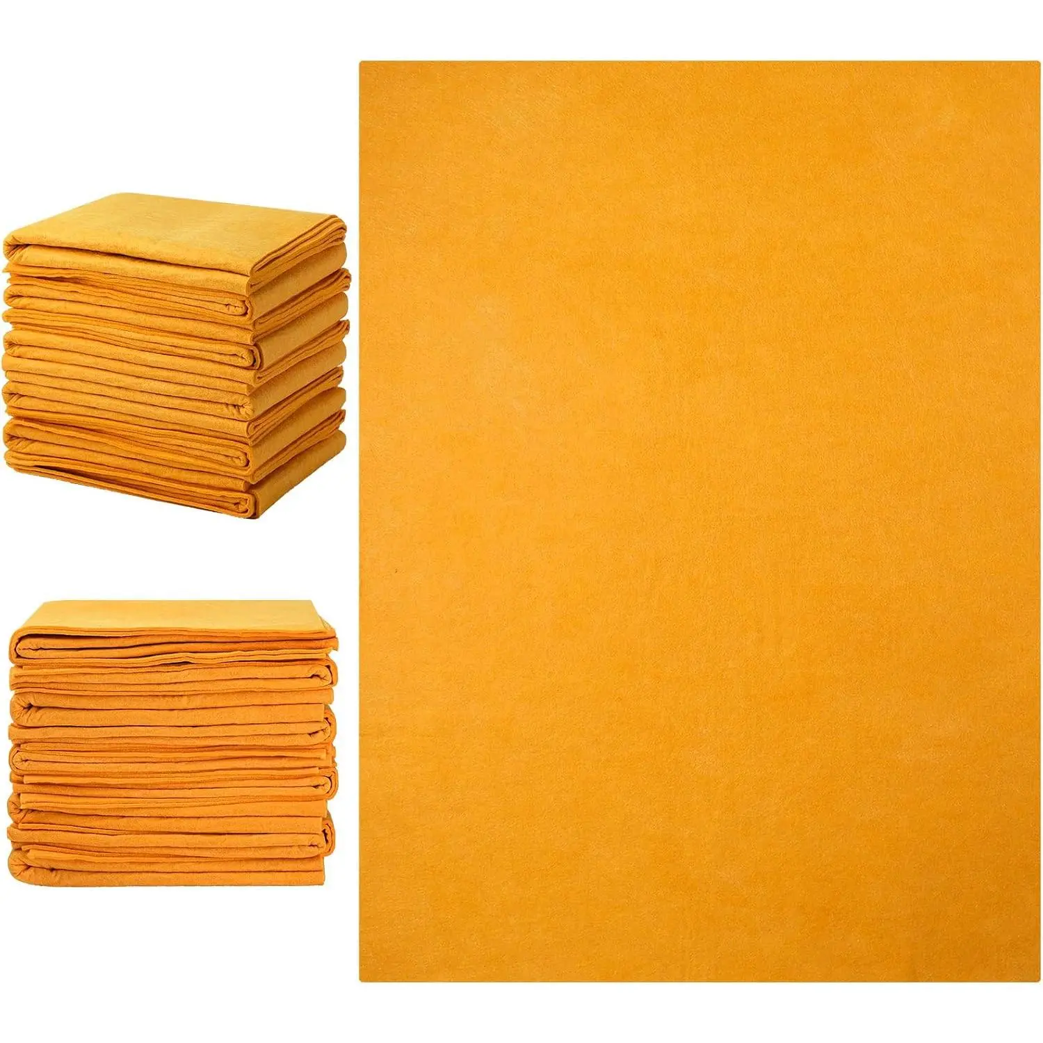 10 Pack 20" x 27" Shammy Cloths Absorbent Chamois Towel |  Shammy Cloth Bulk, Machine Washable , Orange Drying Towels,    Wash, Absorbent Cleaning Cloths