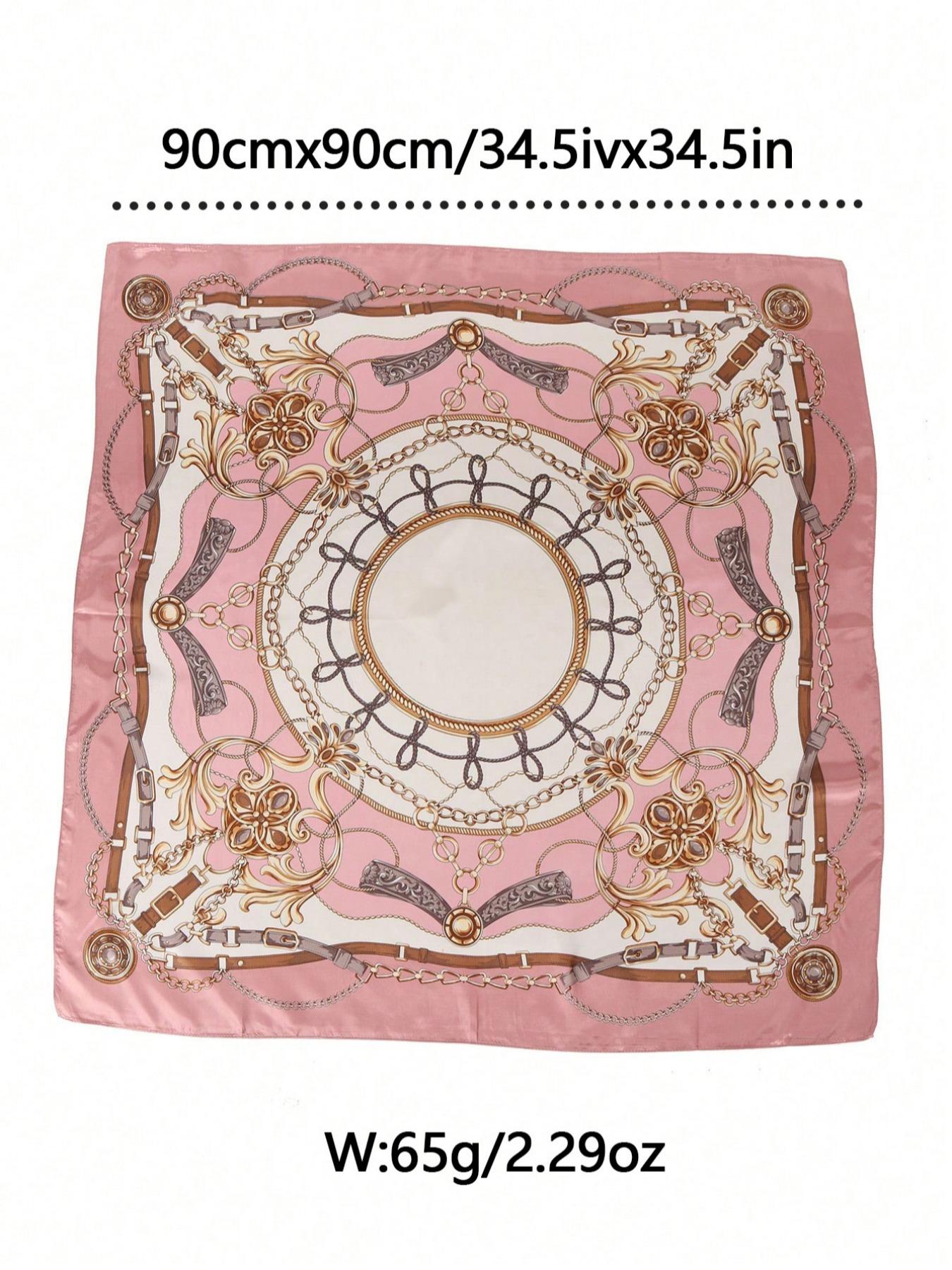 Women's Light Floral Satin Scarf, Fashionable Outdoor Headband or Hijab, Ideal Autumn Winter Accessory, Elegant Design