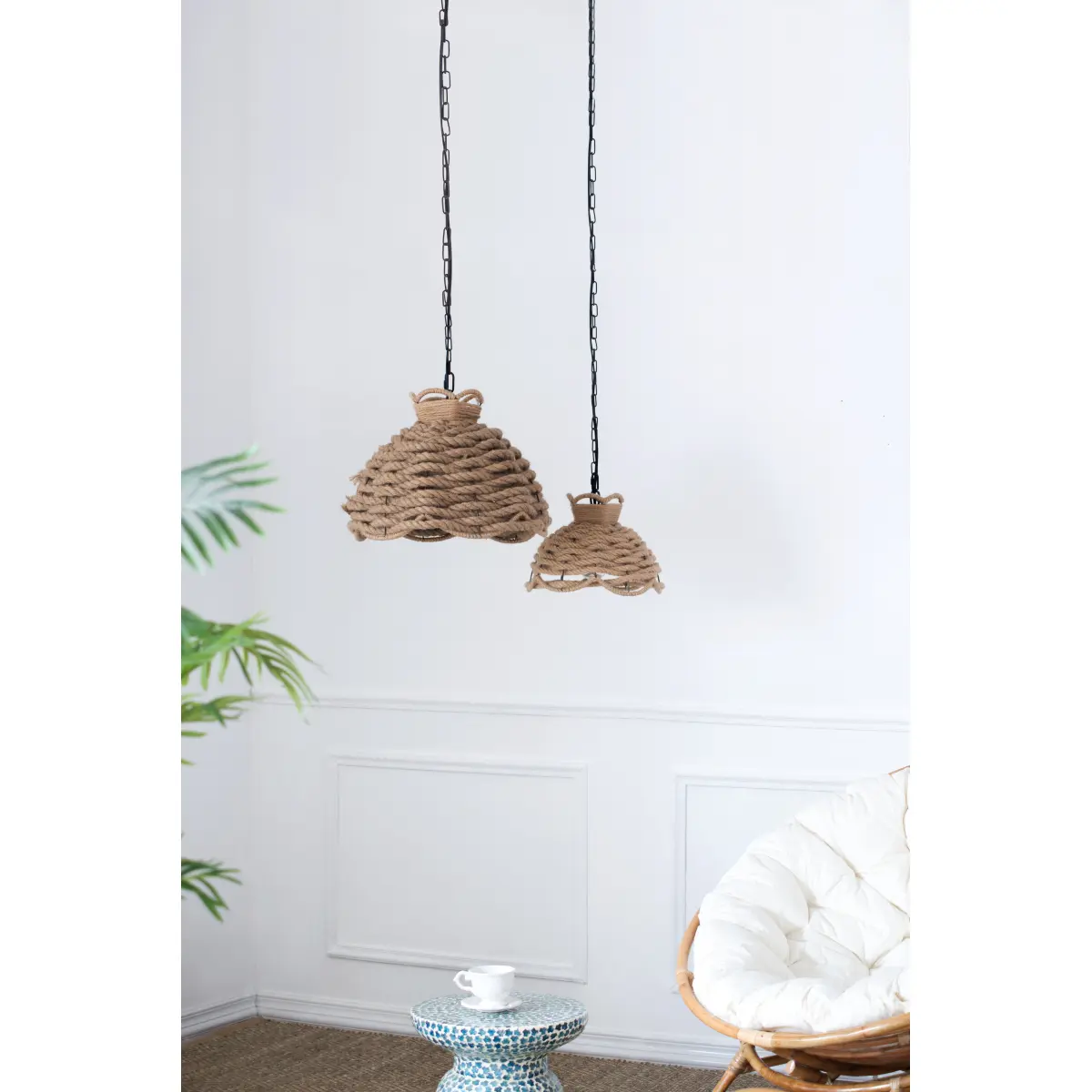 S/2 Rope Woven Chandelier S/2 Rope Woven Chandelier