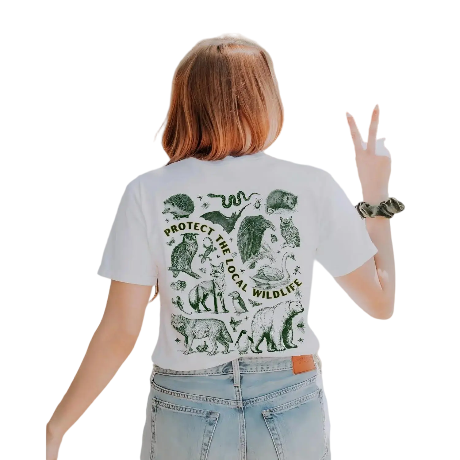Protect the Local Wildlife Conservation Tshirt Forest Animals Shirt Granola Girl Camping Clothes Forestcore Graphic Tee Vintage Style Shirts