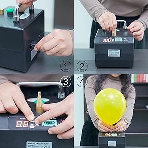 Electric Balloon Pump For Party Event Decoration Portable Inflator With Timer, Automatic, Professional Modeling First Birthday Wedding Electric Balloon Pump For Party Event Decoration Portable Inflator With Timer, Automatic, Professional Modeling First Birthday Wedding