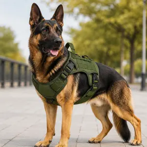 Tactical Dog Harness with Handle, Waterproof Adjustable No-Pull Pet Vest Harness for Medium Large Dogs, Outdoor Walking Training Gear for German Shepherd Border Collie