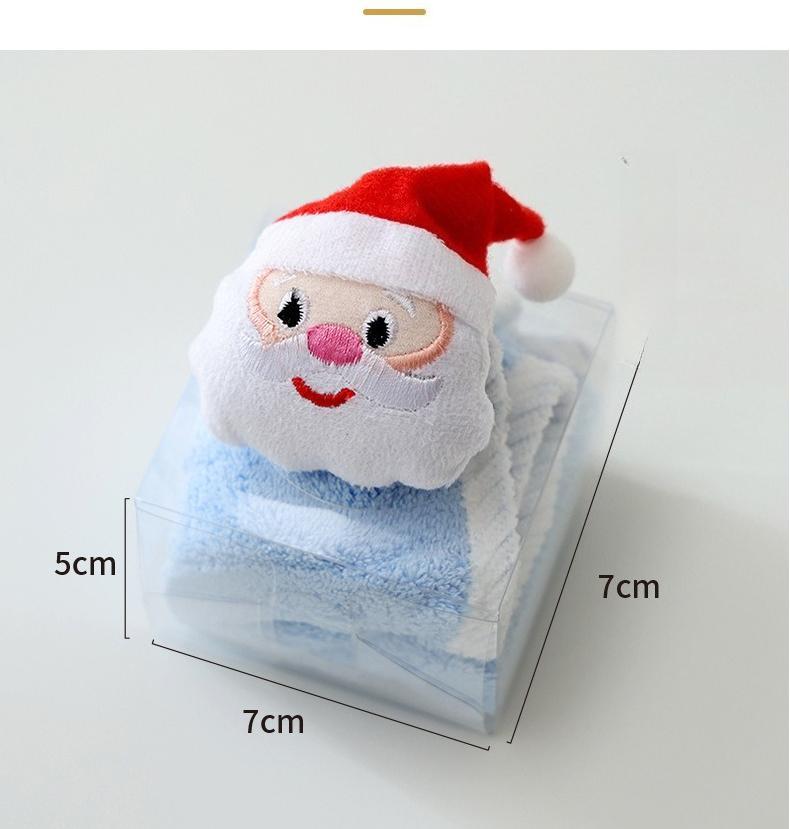 Xmas Coral Fleece Kids Hand Towel: Cartoon Hanging Style, Festive Creative Design, Home Decor & Friend Gift