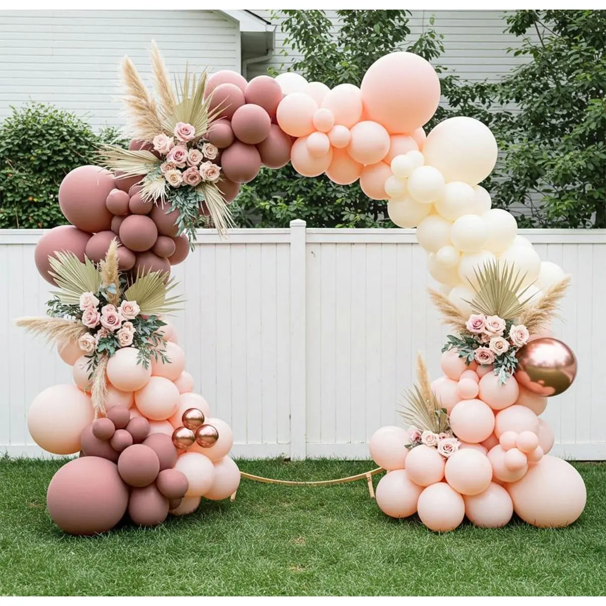 Dusty  Balloon Garland Arch Kit - Double Stuffed Dusty Rose, Mauve & Light  Balloons for  Shower, Birthday, Bridal Shower Decor