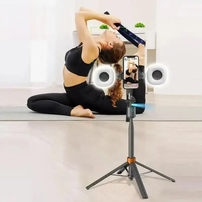 Selfie Stick Tripod Combo Q13 Built In Fill Light Smart AI Face Tracking Stand For Outdoor Live Broadcast And Video Recording Content Creator Gear