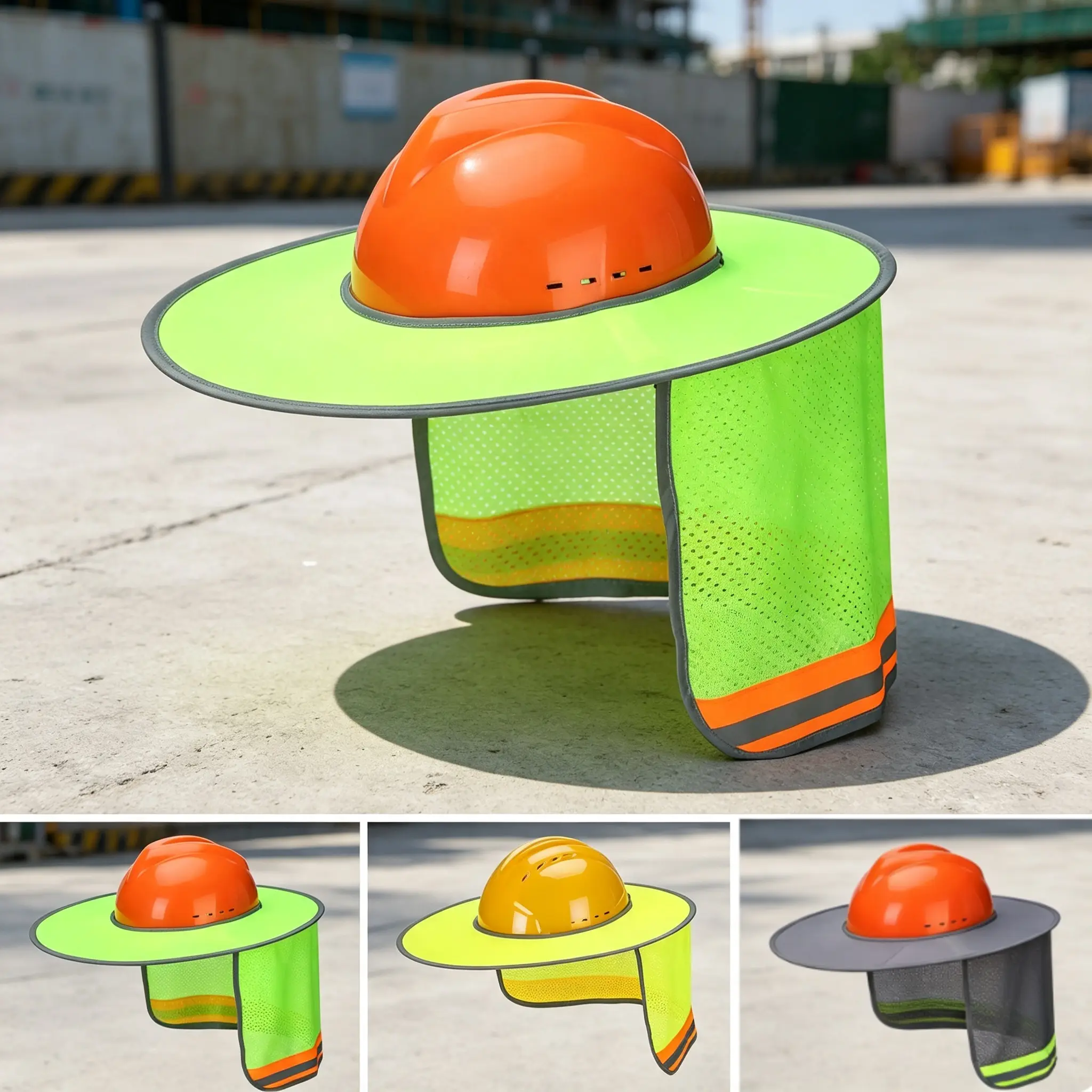 Hard Hat Sun Shield, Full & Standard Brim Mesh Sunshade