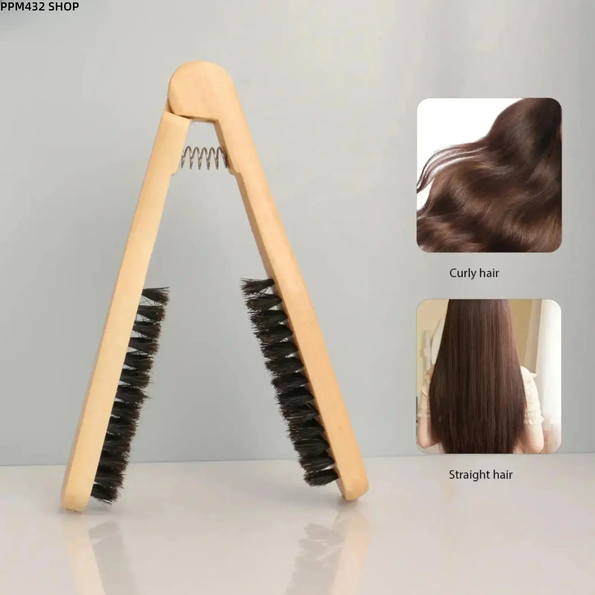 Solid Wood Hair Straightening Comb V Shaped Styling Tool Heat Resistant Anti Scald Hair Brush Detangling Comb for Smooth Frizz Free Hair Salon Quality Hair Care Tool for Women Daily Styling Home Travel Back to School