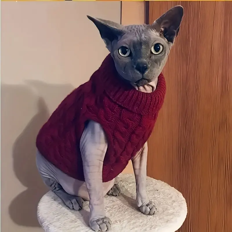 Pet Dog Sweater Fashion - Unisex for Cats and Dogs, 5 Colors Available, Solid Color Twist Knit Warm Apparel, Comfortable and Durable Knitted Pet Sweater, Stylish and Warm, New Autumn/Winter Pet Clothing